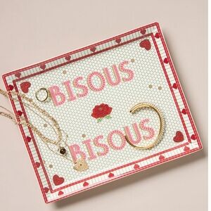 Anthropologie Bistro Tile Valentines Theme Vanity Tray NWT